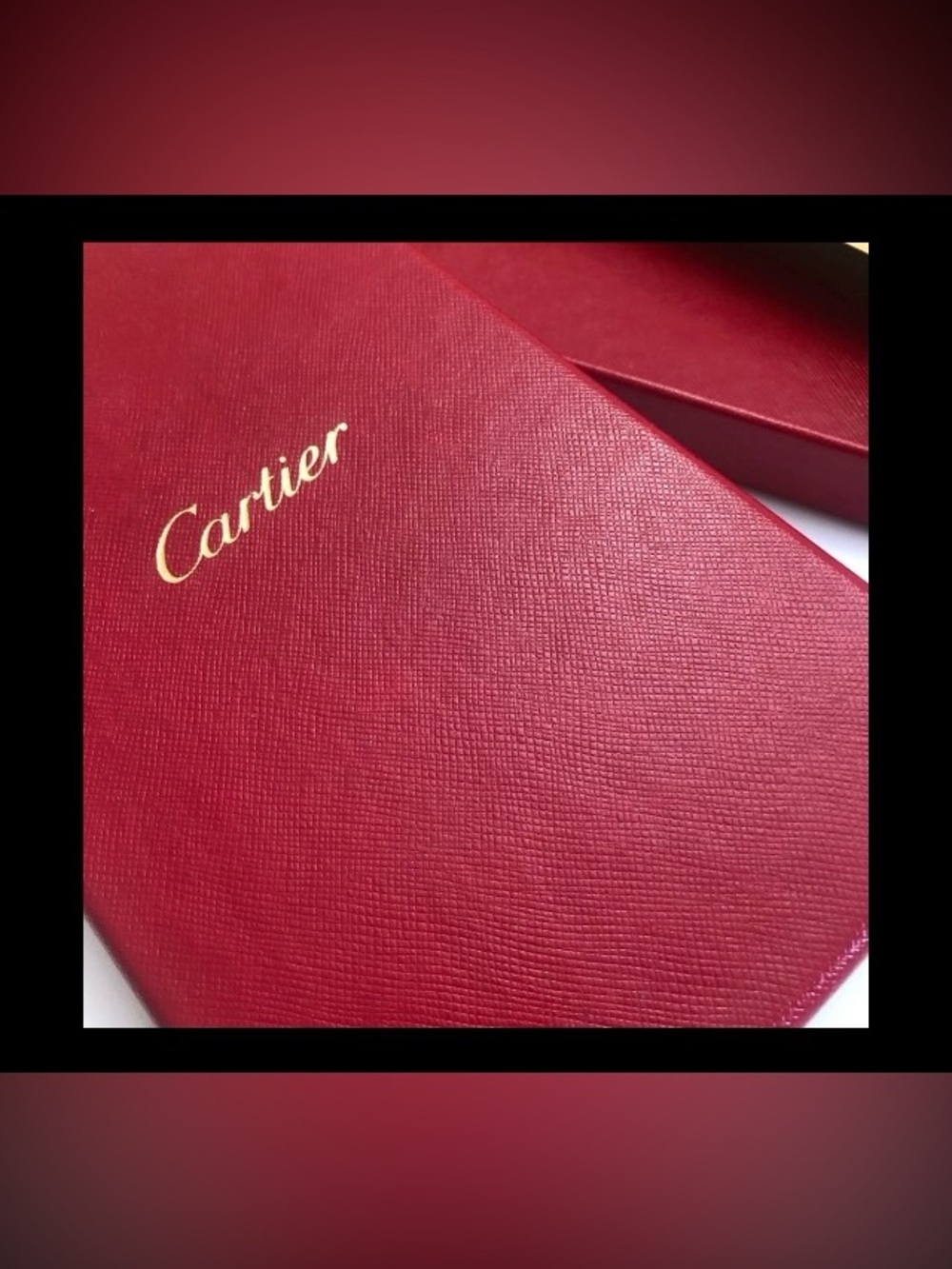 Authentic Set 2 Empty Cartier Luxurious Red & Gold Cases